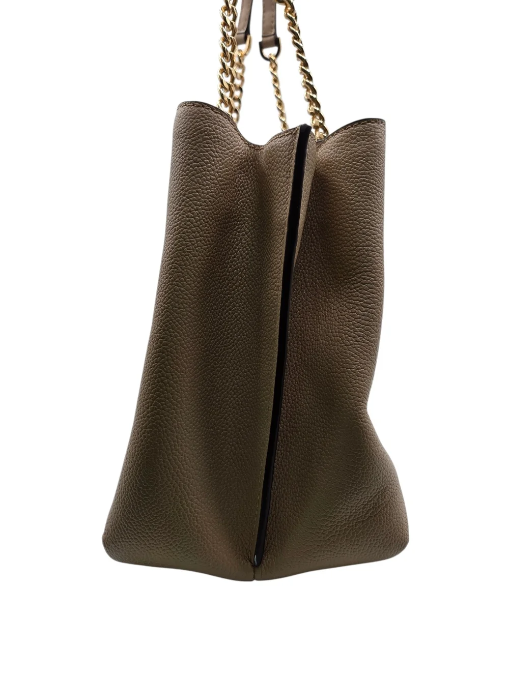 Michael Kors Taupe Leather Chain-Handle Tote